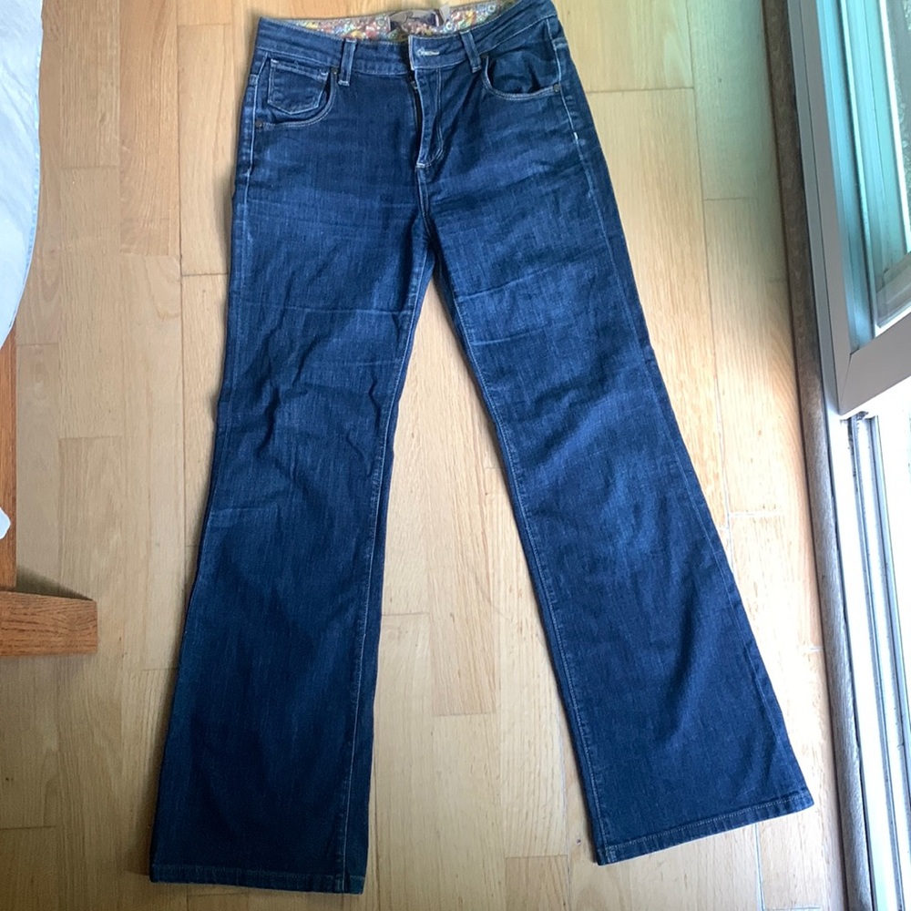 Paige - Roxley Dark Wash Wide Leg Flare Jeans in size 26